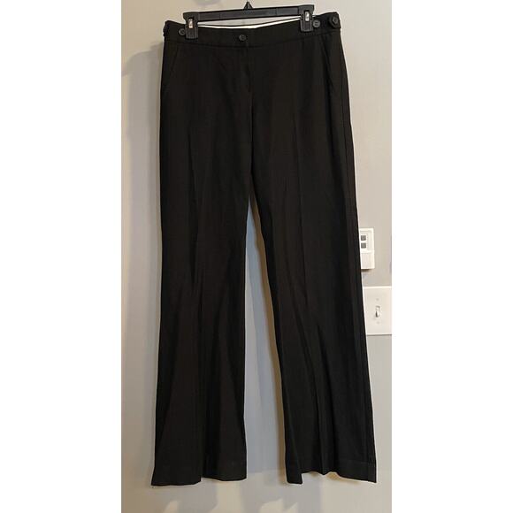 Theory Pants Wool Cotton Flat Front Dress Career Wide Leg Trouser Size 6 - Picture 1 of 9